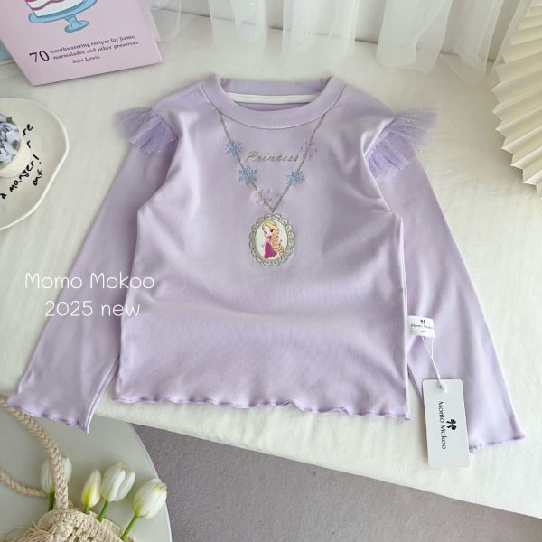 預購秋款女童德絨刺繡項鏈公主上衣尺寸100-140 