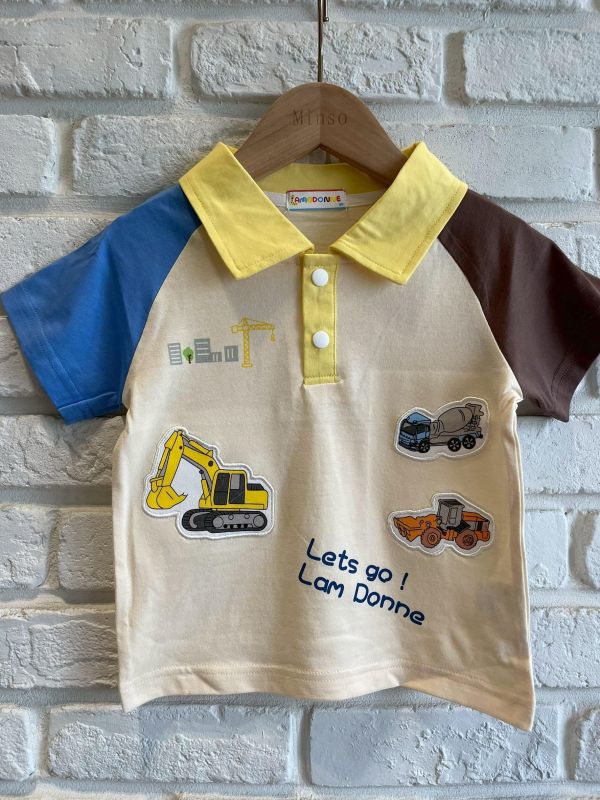 261948現貨夏款男童日系撞色車車POLO上衣尺寸90-130 