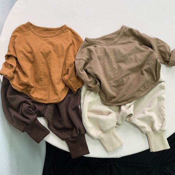 預購秋款男女童百搭竹節棉上衣尺寸80-130 