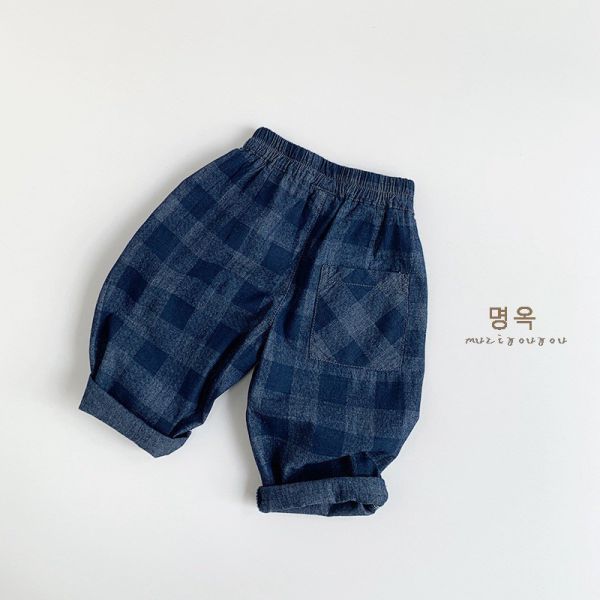 預購秋款男童格子帥帥百搭長褲尺寸80-130 