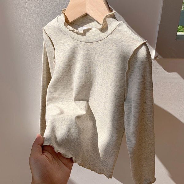 預購秋款女童木耳邊內搭上衣尺碼90-150 