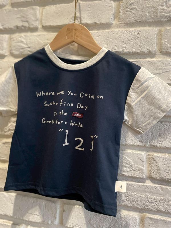 2621現貨夏款男童拼色123上衣尺寸90-130 