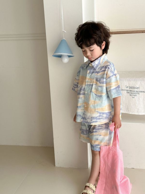 【預購】夏款-男女童自由畫布手足套裝 