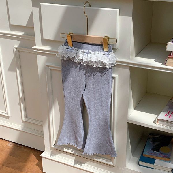 預購秋款女童蕾絲褲裙喇叭褲尺寸90-150 