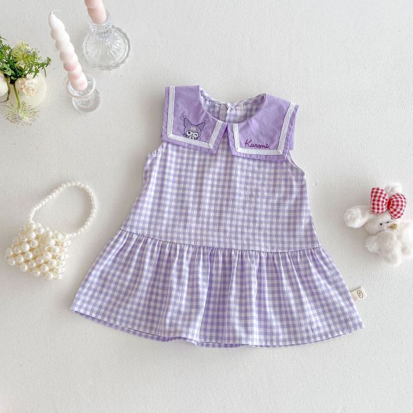 【預購】夏款--女童刺繡娃娃領連衣裙 