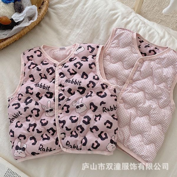 預購男女童雙面保暖棉背心上衣尺寸90-130 