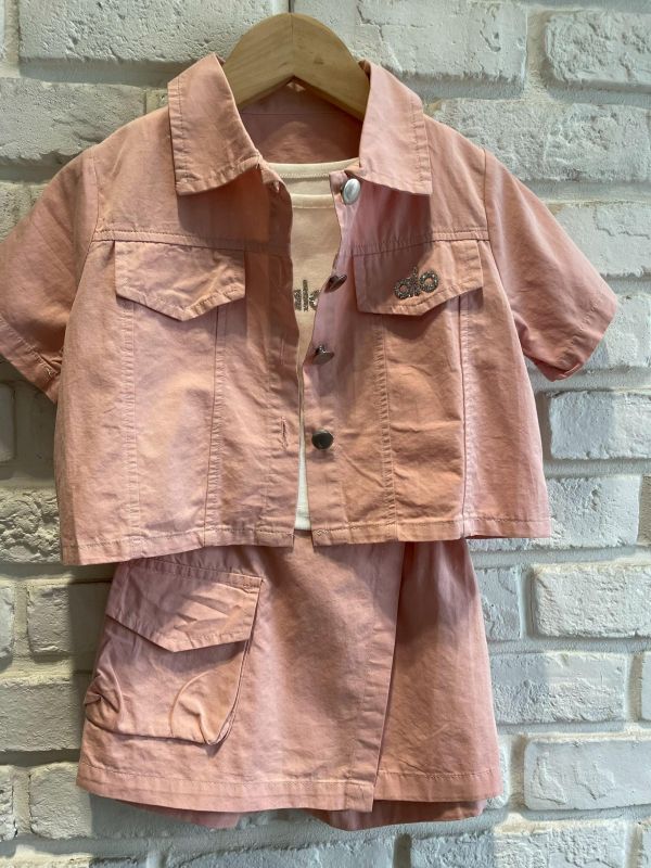 2603-現貨夏款女童氣質ALO背心套裝尺寸90-130 