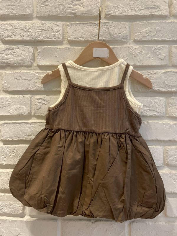 26085-1現貨夏款女童刺繡淺咖上衣套裝尺寸80-120 