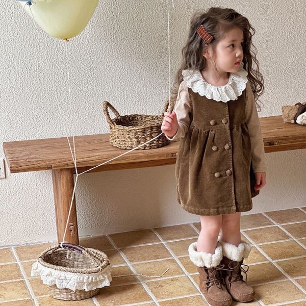 預購秋冬款女童甜美連衣裙套裝尺寸80-130 