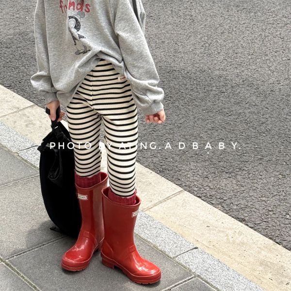 預購秋款女童條紋內搭褲 尺寸80-130 