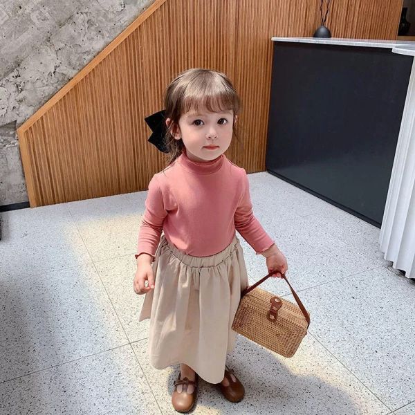 預購秋款女童德絨百搭木耳邊上衣尺寸90-140 