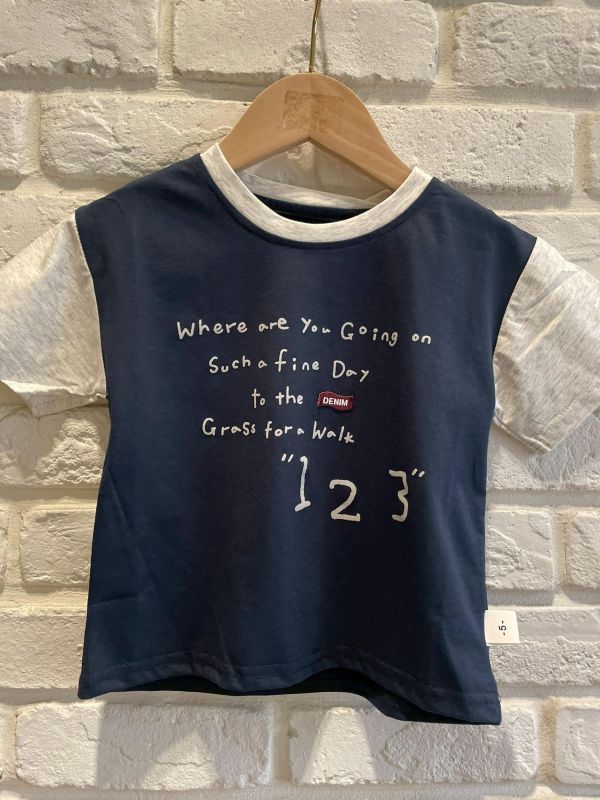 2621現貨夏款男童拼色123上衣尺寸90-130 