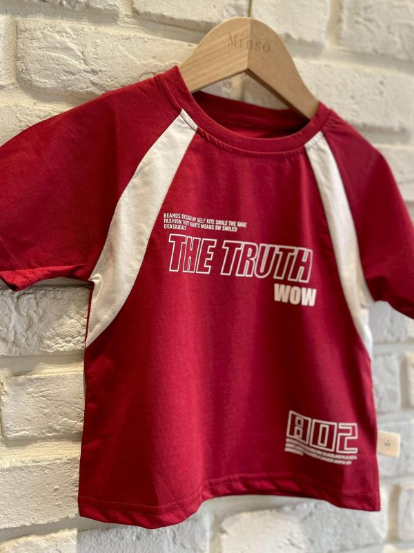 2685-1現貨夏款男童紅色潮T上衣尺寸90-130 