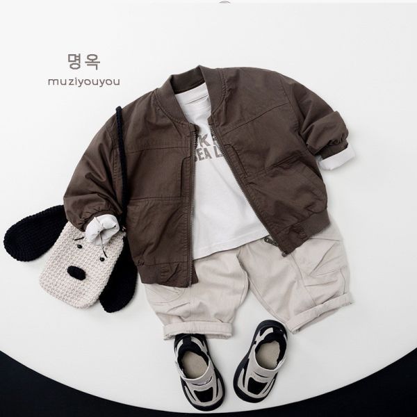 預購秋款男童森林系百搭防風風衣外套 