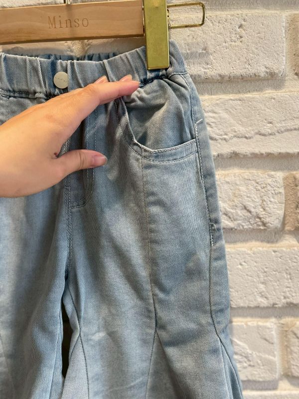 26072-現貨夏款女童設計感氣質喇叭褲尺寸80-120 