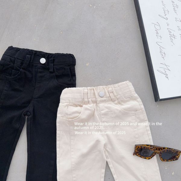 預購秋款女童氣質辣妹喇叭褲尺寸90-150 