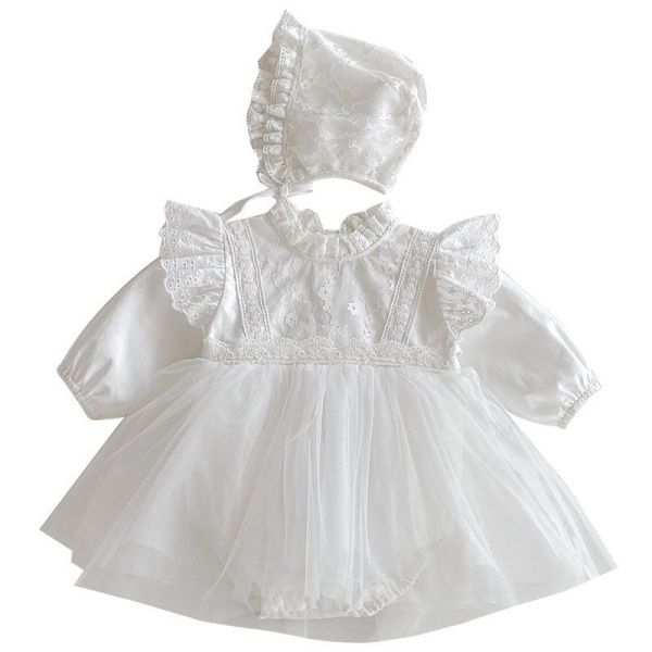 預購秋款女童網紗包屁衣含帽尺寸66-90 