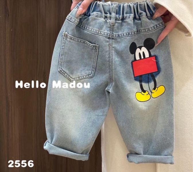 現貨秋款男童米奇牛仔褲尺寸90-130 