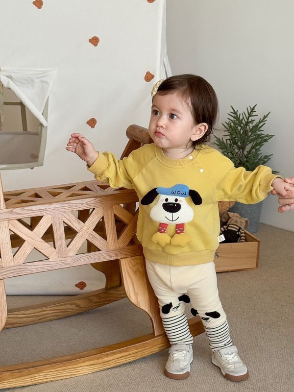 預購秋款男女童可愛立體狗狗玩偶套裝尺寸73-120 