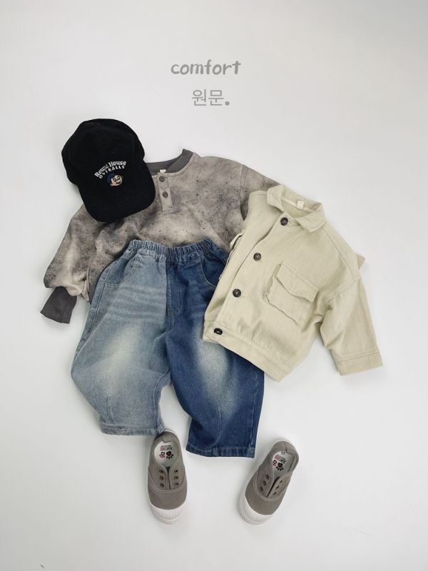 預購秋款男童刷色牛仔長褲尺寸80-130 