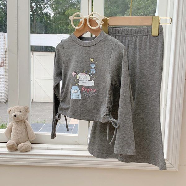 預購秋款女童可愛熊熊套裝尺寸90-150 