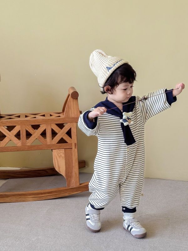 預購男女寶海軍領玩偶連身衣/洋裝手足款尺寸66-120 