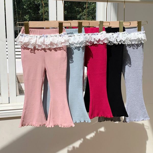 預購秋款女童蕾絲褲裙喇叭褲尺寸90-150 