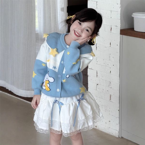 預購秋款女童甜美可愛大耳狗針織百搭毛衣外套 尺寸100-150 