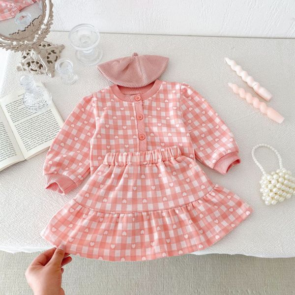 現貨女童愛心小香風公主套裝尺碼80-130 