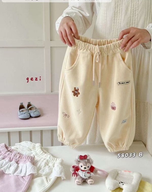 現貨秋款女童熊熊棉長褲尺寸90-130 