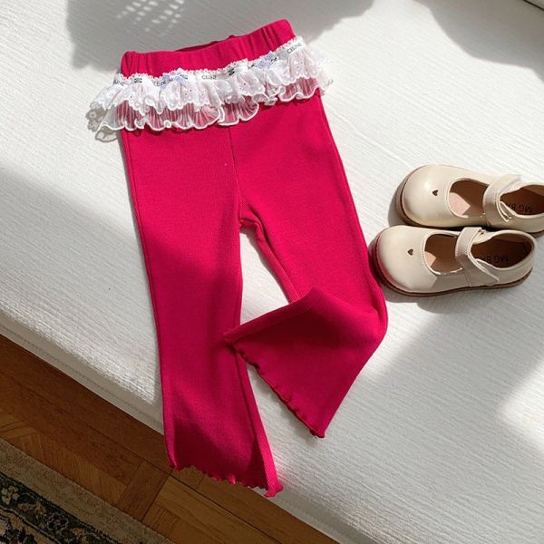 預購秋款女童蕾絲褲裙喇叭褲尺寸90-150 