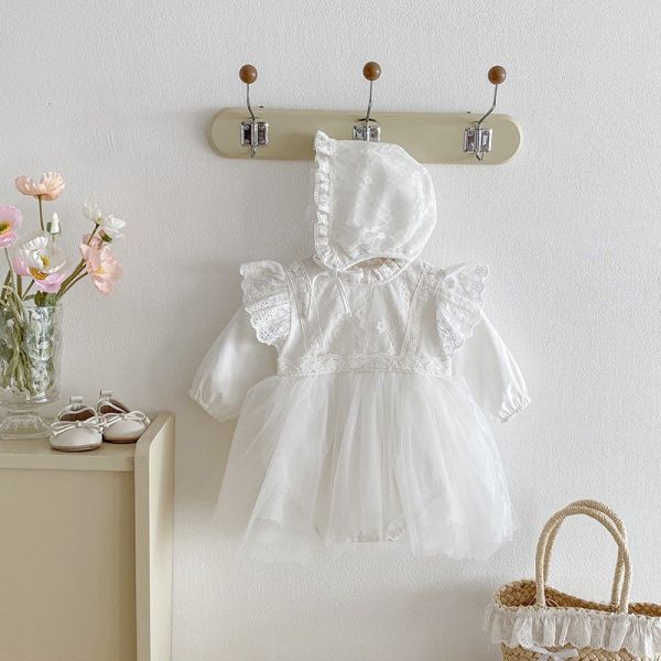 預購秋款女童網紗包屁衣含帽尺寸66-90 