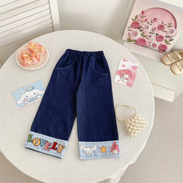 預購秋款女童甜美可愛美樂蒂大耳狗寬長褲尺寸100-150 