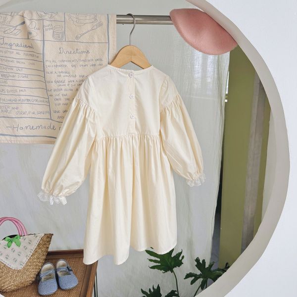 預購秋款女童法式蕾絲花邊公主連衣裙 尺寸90-140 