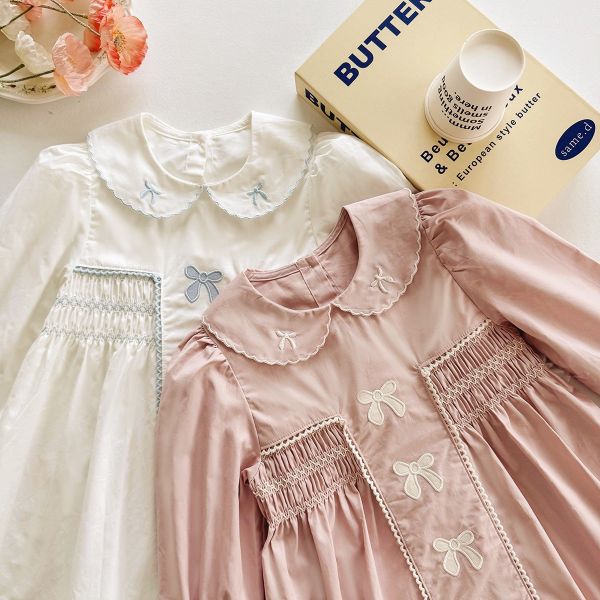 預購秋款女童法式蕾絲花邊公主連衣裙 尺寸90-140 