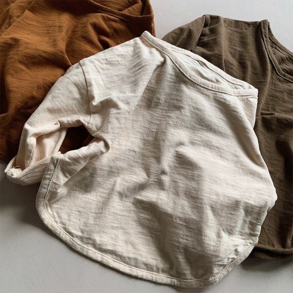 預購秋款男女童百搭竹節棉上衣尺寸80-130 