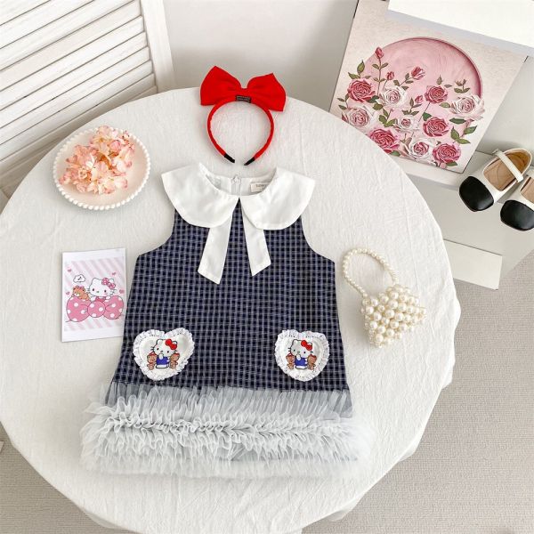 預購秋款女童甜美可愛時髦小香風連衣裙真兩件套 尺寸100-150 