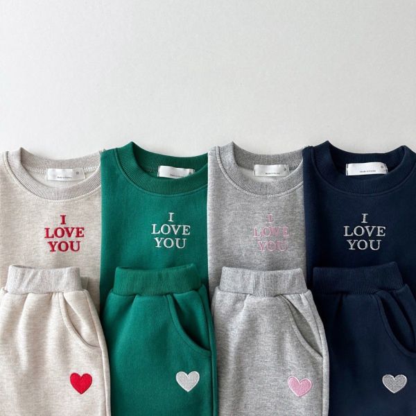 預購男童字母刺繡套裝尺碼80-130 