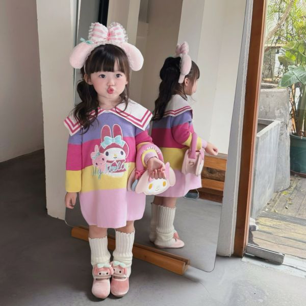 預購秋款設計師品牌日系美樂蒂公主針織洋裝 