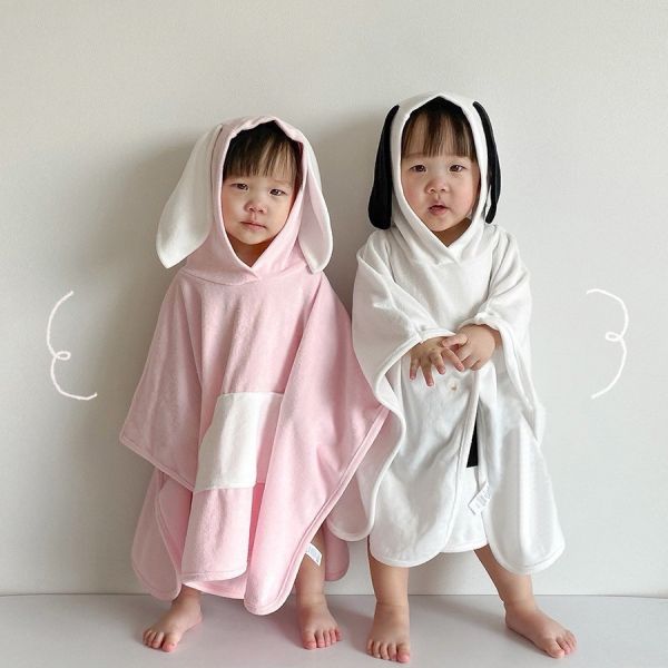 【預購】夏款-ins 動物連帽浴巾斗篷 