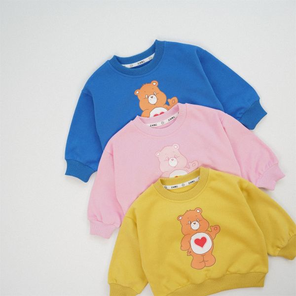 預購秋款男女童彩虹熊上衣尺寸80-130 