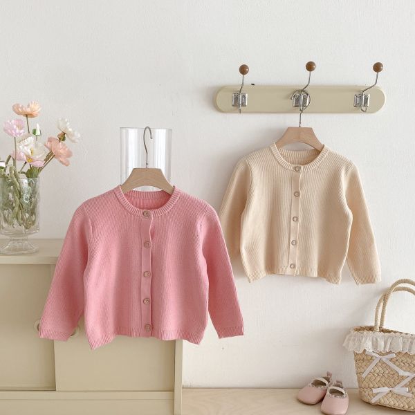 預購秋款女童春秋針織毛衣外套 尺寸80-130 