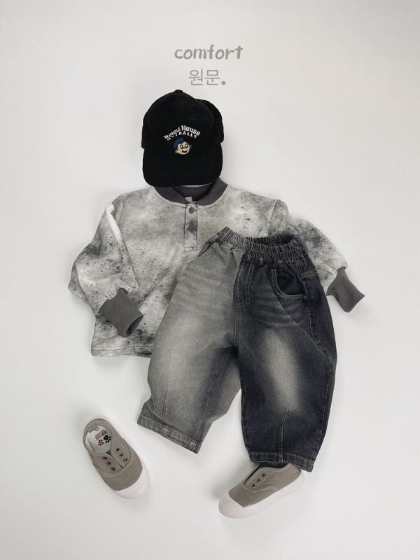 預購秋款男童刷色牛仔長褲尺寸80-130 