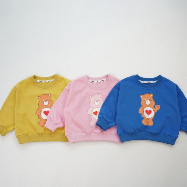 預購秋款男女童彩虹熊上衣尺寸80-130 