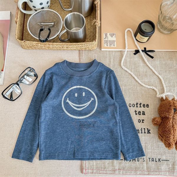 預購秋款男女童微笑上衣尺寸80-130 