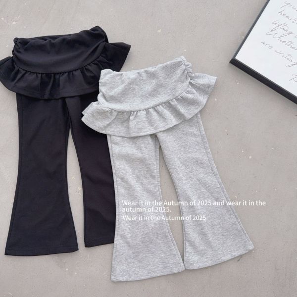 預購秋款女童氣質百褶褲裙喇叭褲尺寸90-150 