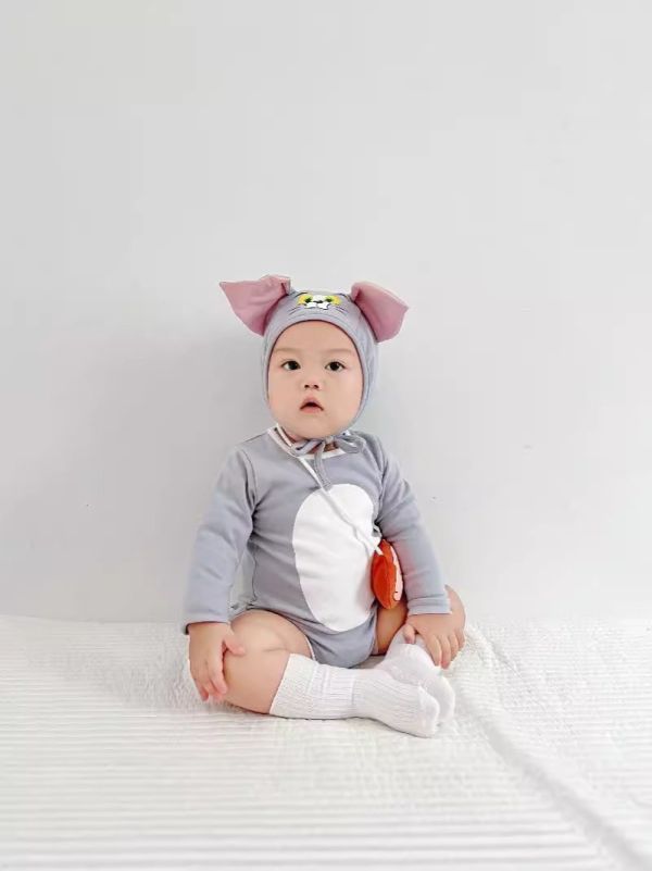 預購秋款男女寶傑利鼠包屁衣含帽尺寸66-90 