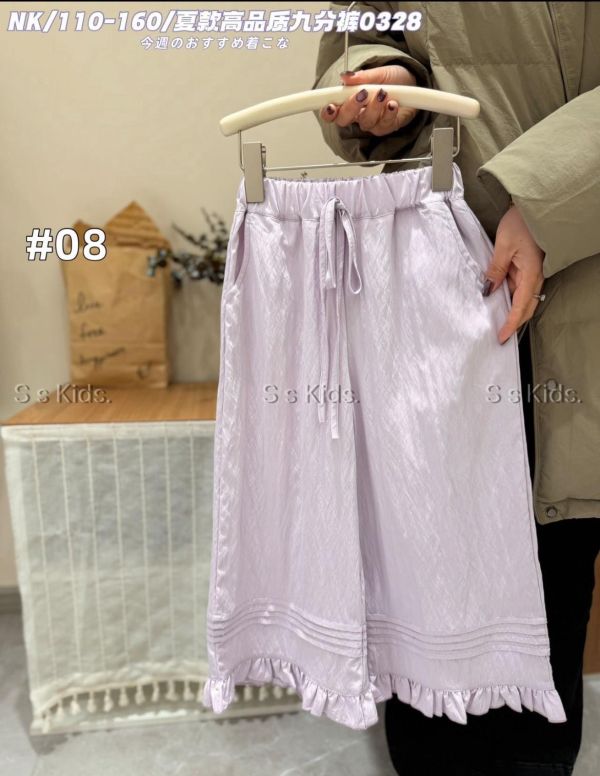 現貨夏款女童日系涼感清涼9分褲尺寸110-160 