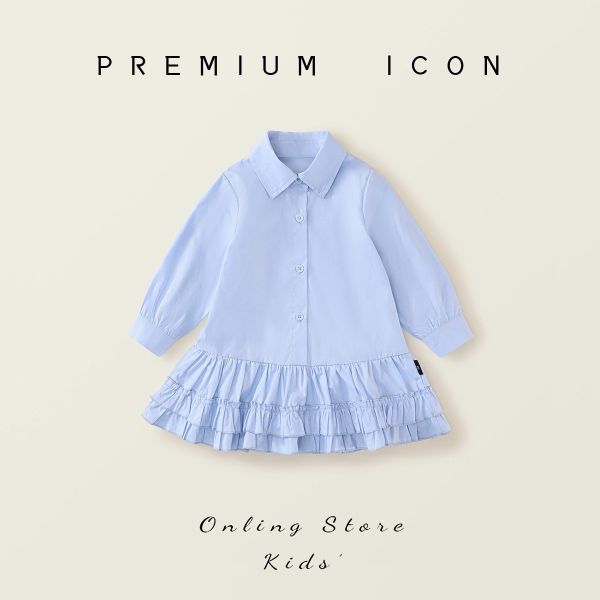 預購秋款女童蛋糕花邊翻領襯衫洋裝尺寸90-140 