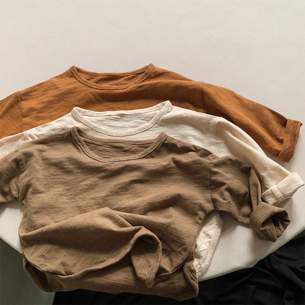 預購秋款男女童百搭竹節棉上衣尺寸80-130 